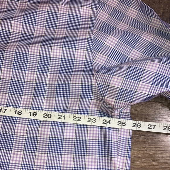 Men's Pre Owned Brooks Brother Blue & Purple Plaid Shirt Large - Picture 5 of 9